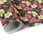 Elegantes Blumenmuster 2 Geschenkpapier (Rolleneckpunkt)