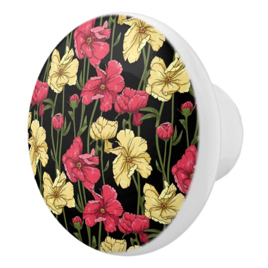 Elegantes Blumenmuster 2 Keramikknauf (Rechts)