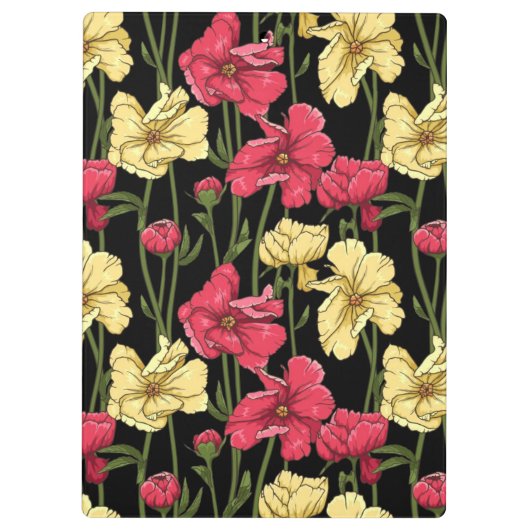 Elegantes Blumenmuster 2 Klemmbrett (Rückseite)