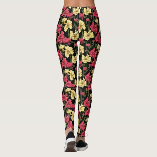 Elegantes Blumenmuster 2 Leggings (Rückseite)