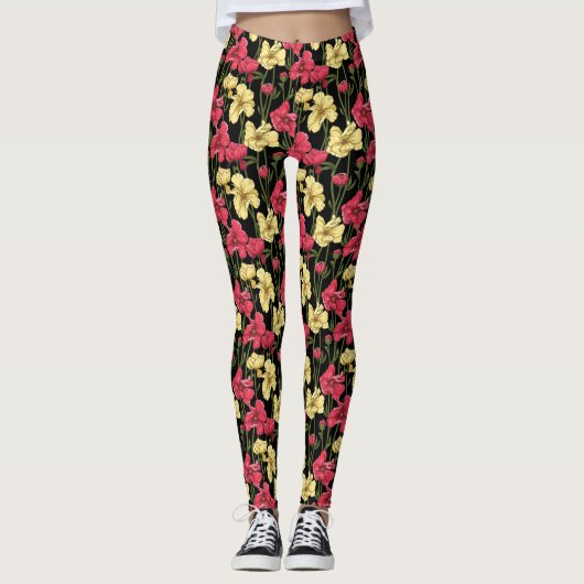 Elegantes Blumenmuster 2 Leggings (Vorderseite)