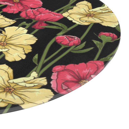 Elegantes Blumenmuster 2 Schneidebrett (Ecke)