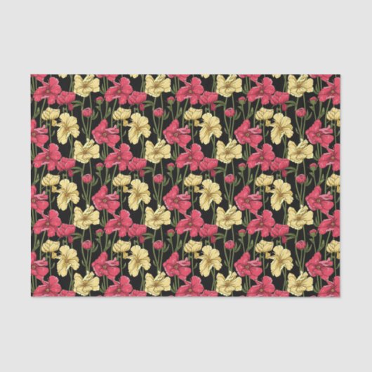 Elegantes Blumenmuster 2 Seidenpapier (Vorderseite)