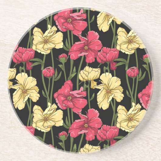 Elegantes Blumenmuster 2 Untersetzer (Vorne)