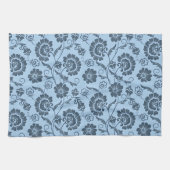 Elegantes Blumenmuster auf hellblauem Hintergrund Geschirrtuch (Horizontal)