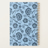 Elegantes Blumenmuster auf hellblauem Hintergrund Planer (Rückseite)