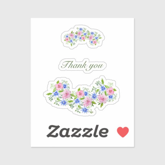 Elegantes Blumenmuster Aufkleber (Blatt)