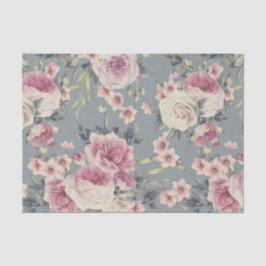 Elegantes Blumenmuster aus rosa Rosen und Blume Seidenpapier
