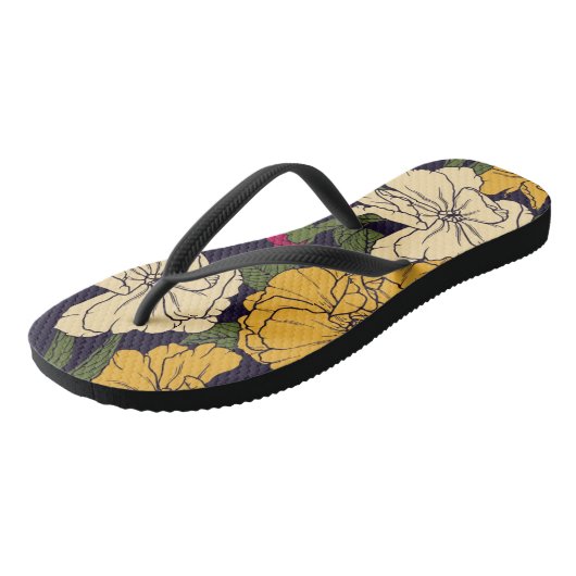 Elegantes Blumenmuster Badesandalen (Schrägansicht)