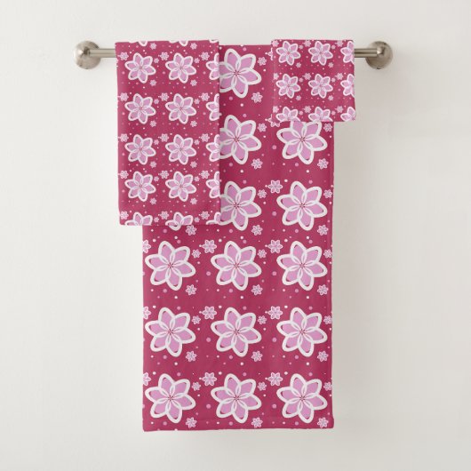 Elegantes Blumenmuster Badhandtuch Set (Insitu)