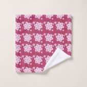 Elegantes Blumenmuster Badhandtuch Set (Waschlappen)