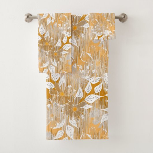 Elegantes Blumenmuster. Badhandtuch Set (Insitu)