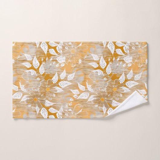 Elegantes Blumenmuster. Badhandtuch Set (Handtuch)