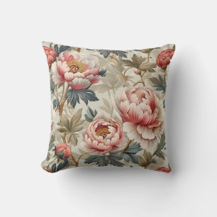 Elegantes Blumenmuster. Blassrosa Pfingstrosen Kissen
