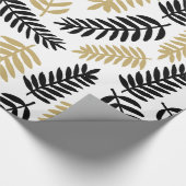 Elegantes Blumenmuster Blätter Botanisches Muster Geschenkpapier (Ecke)