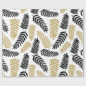 Elegantes Blumenmuster Blätter Botanisches Muster  Geschenkpapier (Flach)