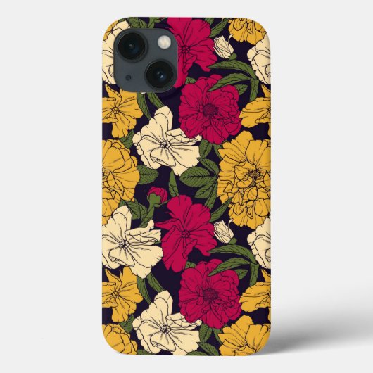 Elegantes Blumenmuster Case-Mate iPhone Hülle (Rückseite)