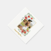 Elegantes Blumenmuster Custom Foto Abschluss Napki Serviette (Ecke)