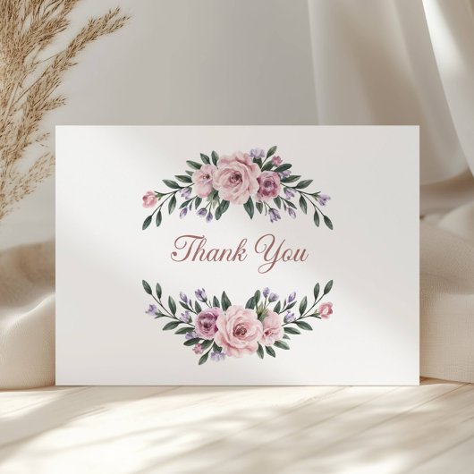 Elegantes Blumenmuster Dankeskarte