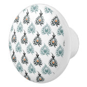 Elegantes Blumenmuster der blauen Rose Keramikknauf (Rechts)