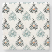 Elegantes Blumenmuster der blauen Rose Steinuntersetzer (Vorderseite)