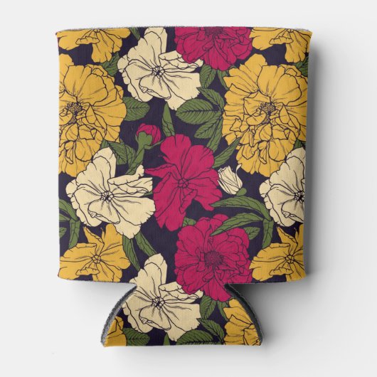 Elegantes Blumenmuster Dosenkühler (Vorderseite)