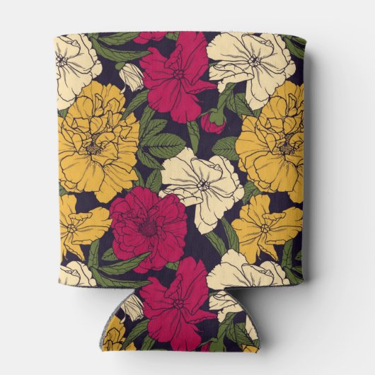 Elegantes Blumenmuster Dosenkühler (Rückseite)