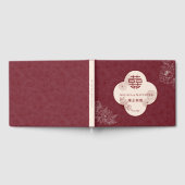 Elegantes Blumenmuster Double Xi Chinesische Hochz Gästebuch (Voll)