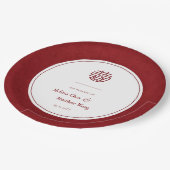 Elegantes Blumenmuster Double Xi Chinesische Hochz Pappteller (Schrägansicht)