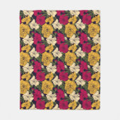 Elegantes Blumenmuster Fleecedecke (Vorderseite)