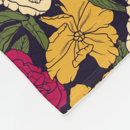 Elegantes Blumenmuster Fleecedecke (Ecke)