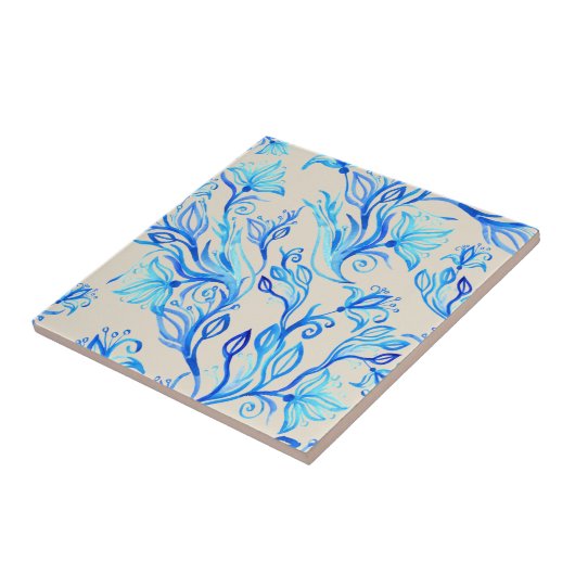 Elegantes Blumenmuster Fliese (Seite)