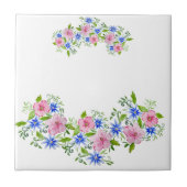 Elegantes Blumenmuster Fliese (Vorderseite)