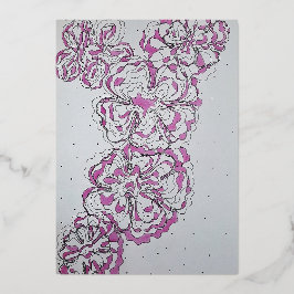 Elegantes Blumenmuster Folieneinladung