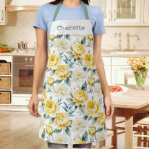 Elegantes Blumenmuster Gelb Weiß