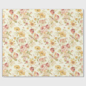 Elegantes Blumenmuster Geschenkpapier (Flach)