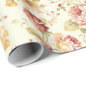 Elegantes Blumenmuster Geschenkpapier (Rolleneckpunkt)