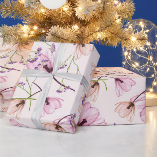 Elegantes Blumenmuster Geschenkpapier