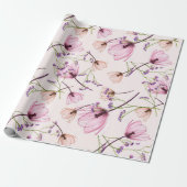 Elegantes Blumenmuster Geschenkpapier (Ungerollt)