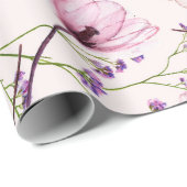 Elegantes Blumenmuster Geschenkpapier (Rolleneckpunkt)