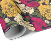 Elegantes Blumenmuster Geschenkpapier (Rolleneckpunkt)