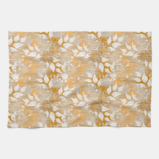 Elegantes Blumenmuster. Geschirrtuch (Horizontal)