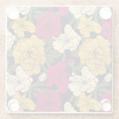 Elegantes Blumenmuster Glasuntersetzer (Rückseite)