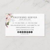 Elegantes Blumenmuster | Hair Visitenkarte (Rückseite)