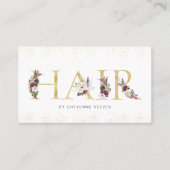 Elegantes Blumenmuster | Hair Visitenkarte (Vorderseite)