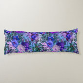 Elegantes Blumenmuster in blauen Purpeln Seitenschläferkissen (Rückseite)