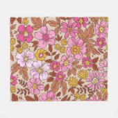 Elegantes Blumenmuster in kleinen Hand gezeichnet Fleecedecke (Vorderseite (Horizontal))