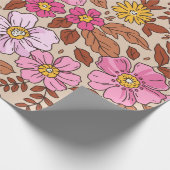 Elegantes Blumenmuster in kleinen Hand gezeichnet  Geschenkpapier (Ecke)