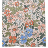 Elegantes Blumenmuster in kleinen handgezeichnet B Duschvorhang (Vorderseite)