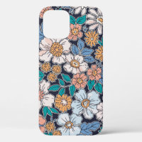 Elegantes Blumenmuster in kleiner Hand gezeichnet